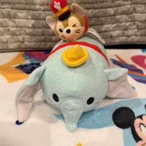Disney Dumbo and Timothy Mouse Tsum Plush Duo - Light Blue and Red